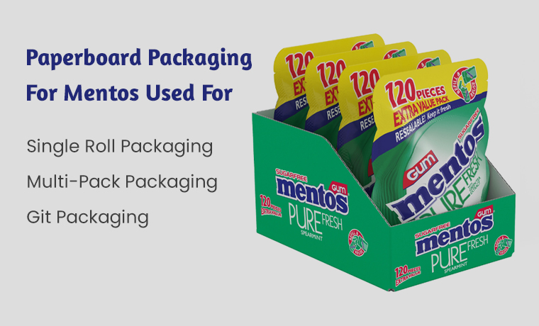 paperboard packaging for mentos used for