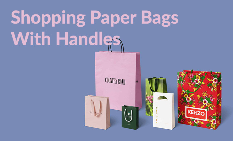 shopping paper bags with handles