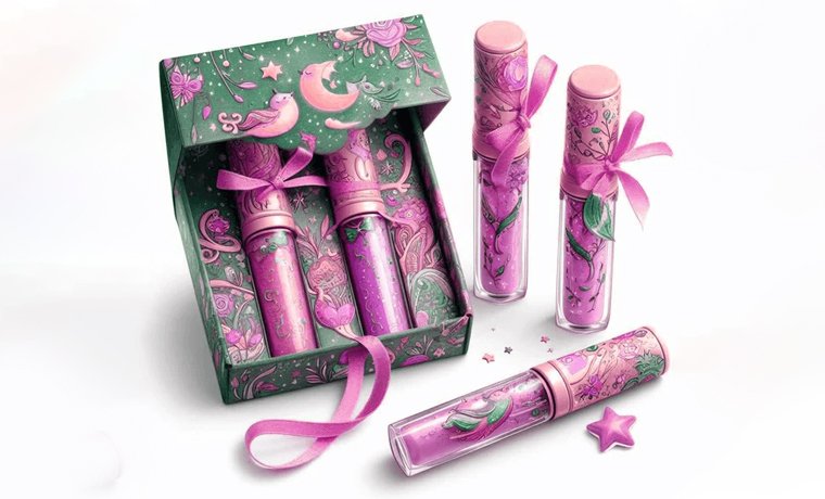 whimsical lip gloss packaging