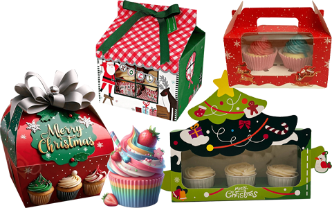 christmas cupcake boxes