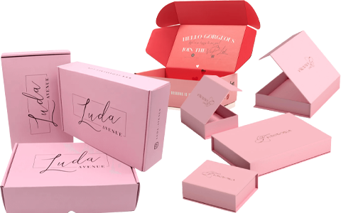 pink boxes