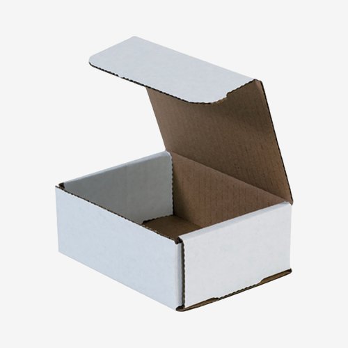 small white mailing boxes