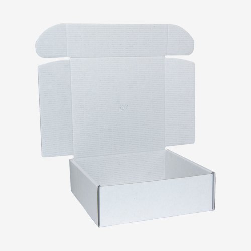 white cardboard mailing boxes