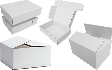 white shipping boxes